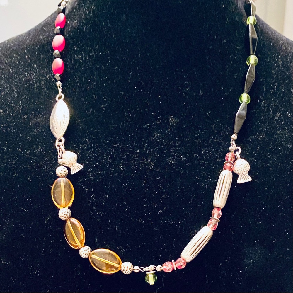 Chico’s fetish style fish beaded necklace